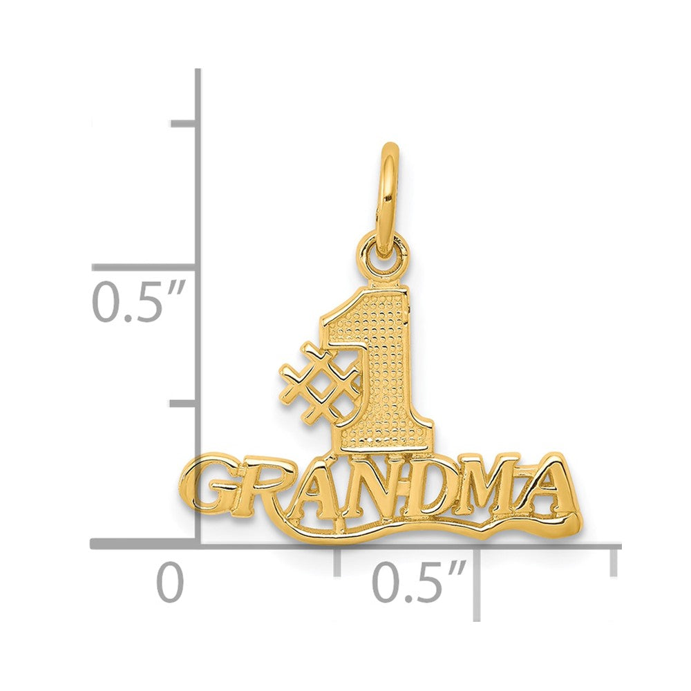 #1 GRANDMA Charm in 10k Yellow Gold