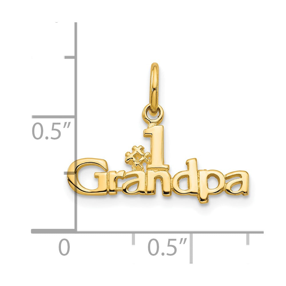 #1 GRANDPA Charm in 10k Yellow Gold
