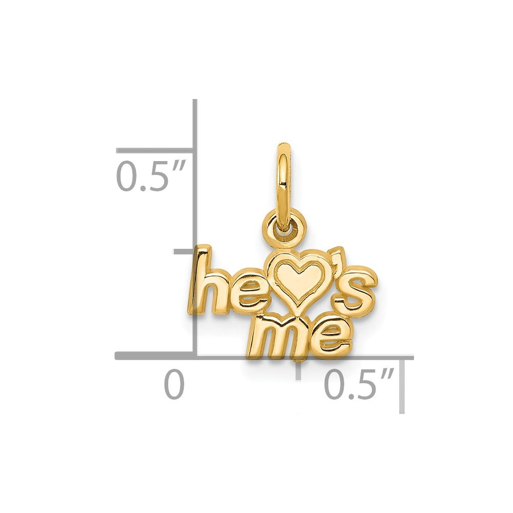 He LOVES ME Charm in 10k Yellow Gold