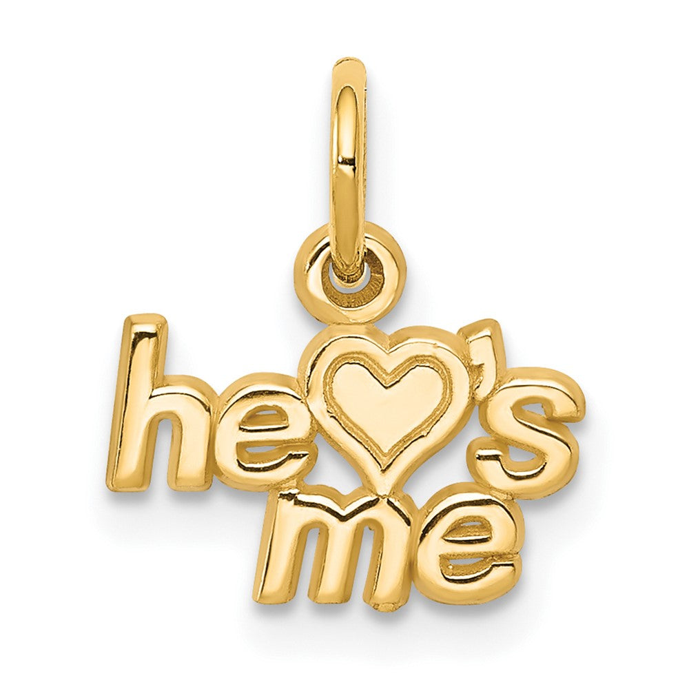 He LOVES ME Charm in 10k Yellow Gold