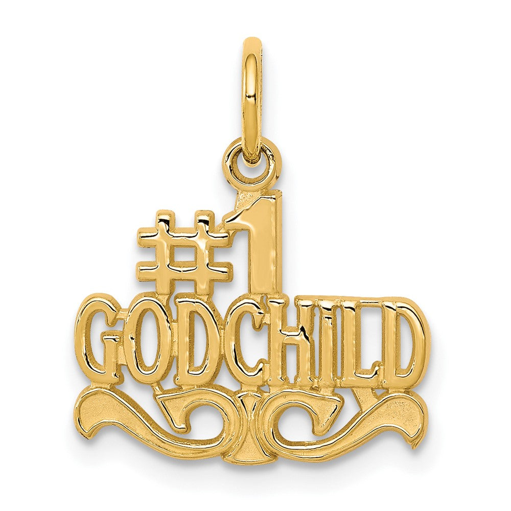 #1 GODCHILD Charm in 10k Yellow Gold