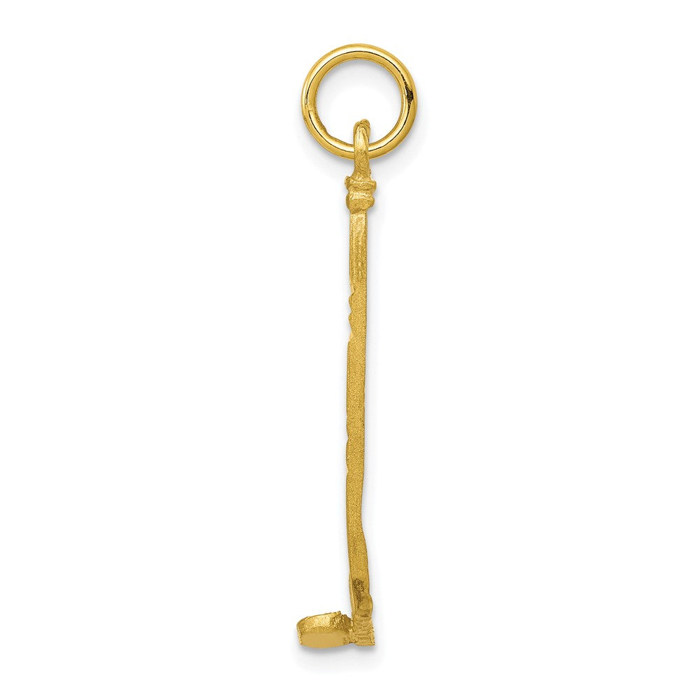 Hockey Stick Charm in 10k Yellow Gold