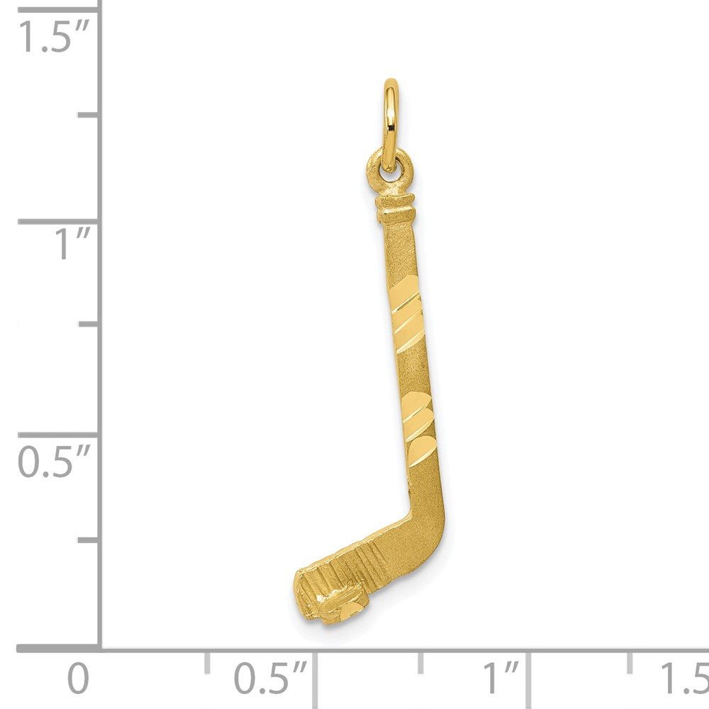 Hockey Stick Charm in 10k Yellow Gold