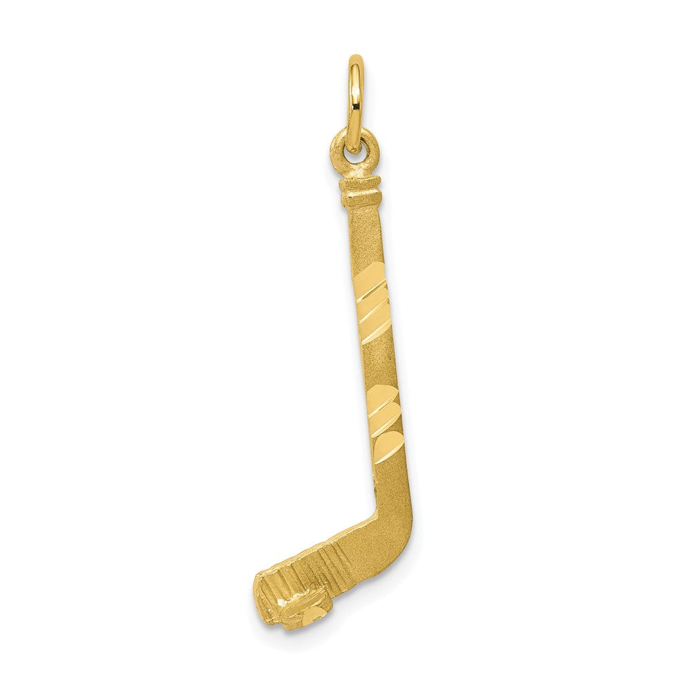 Hockey Stick Charm in 10k Yellow Gold