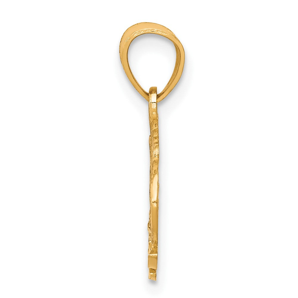 #1 MOM Charm in Rhodium-Plated 10k Yellow Gold