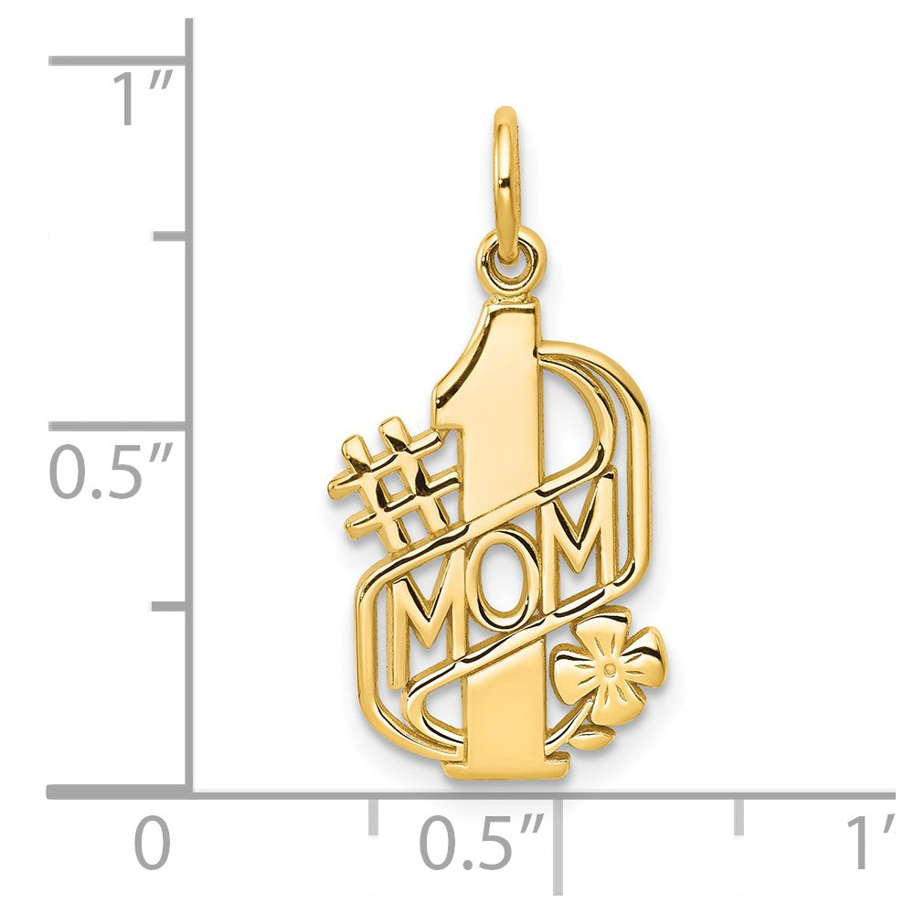 #1 MOM Charm in 10k Yellow Gold