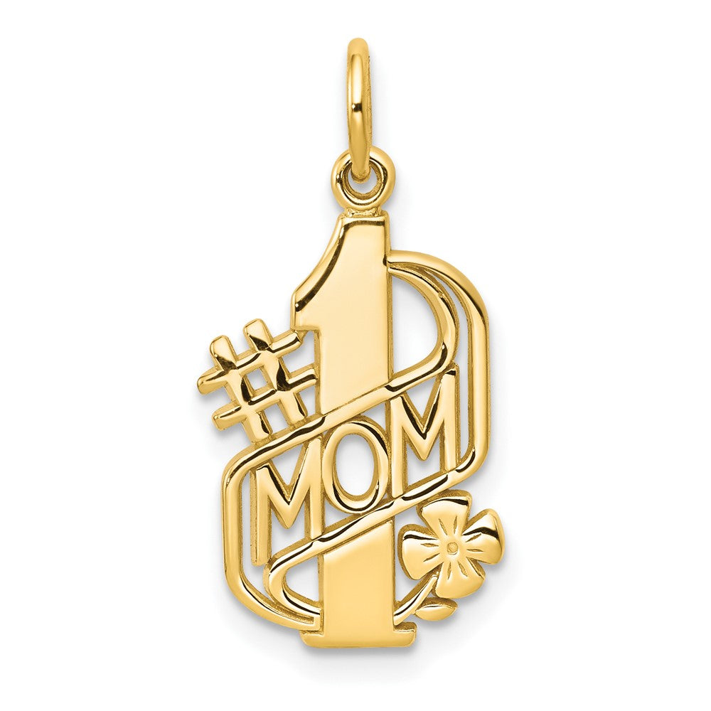 #1 MOM Charm in 10k Yellow Gold