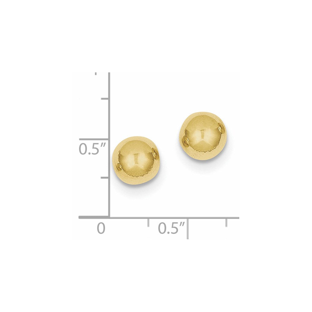 Polished 8mm Ball Post Earrings in 10k Yellow Gold