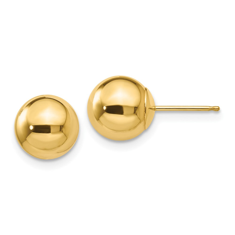 Polished 8mm Ball Post Earrings in 10k Yellow Gold