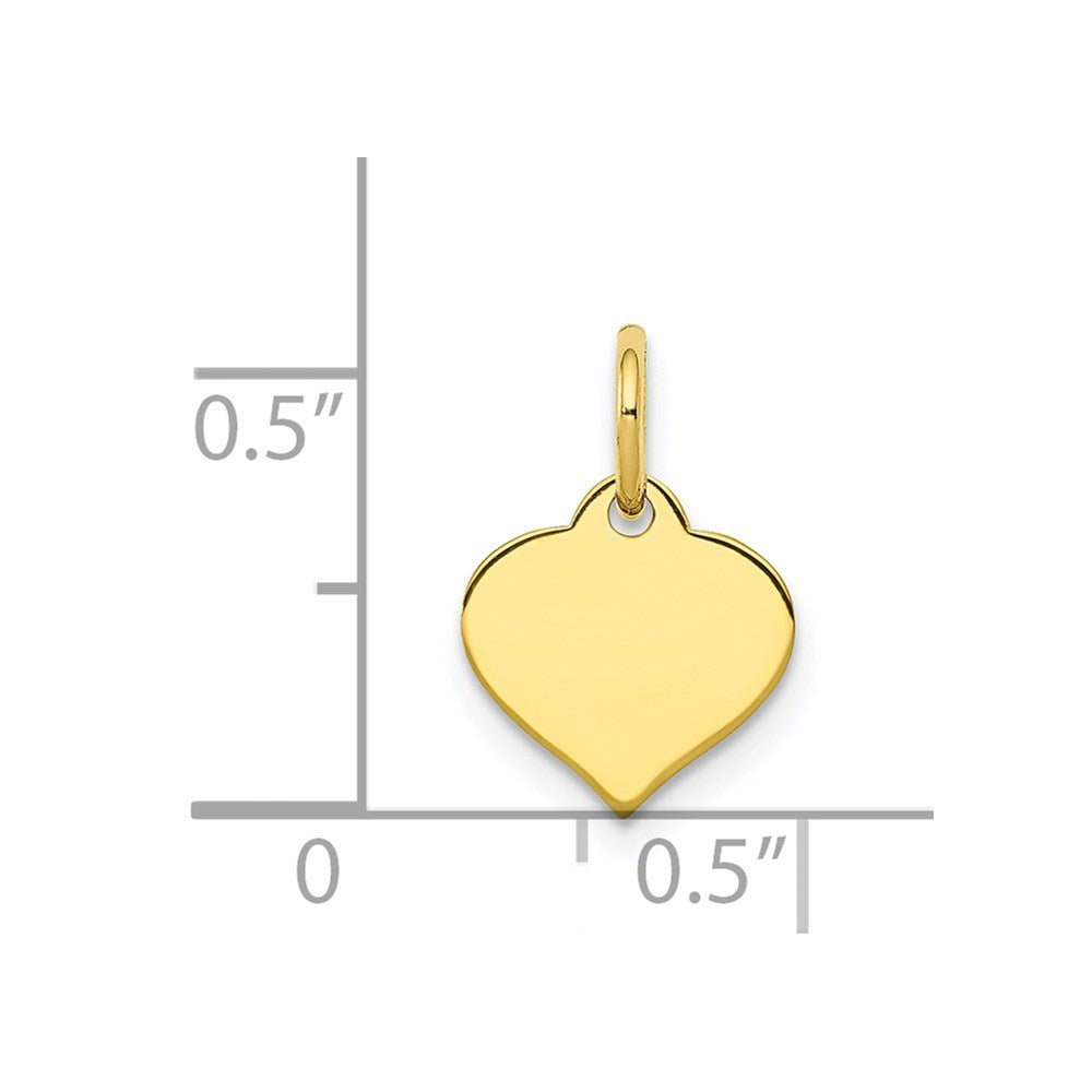 .018 Gauge Heart Disc Charm in 10k Yellow Gold