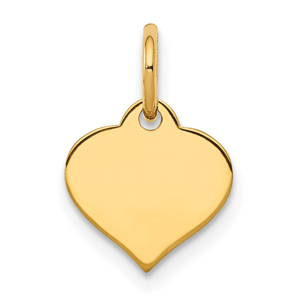 .018 Gauge Heart Disc Charm in 10k Yellow Gold