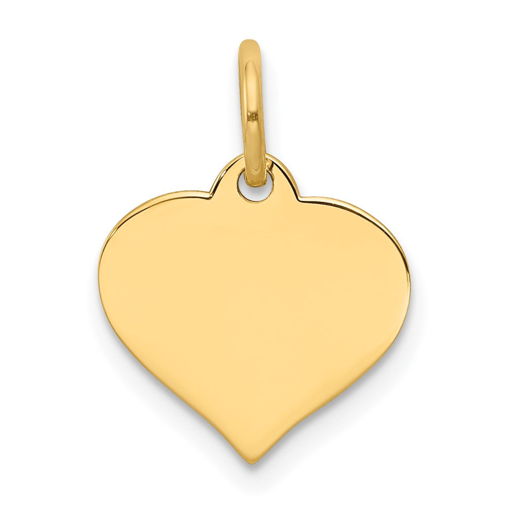 .018 Gauge Heart Disc Charm in 10k Yellow Gold