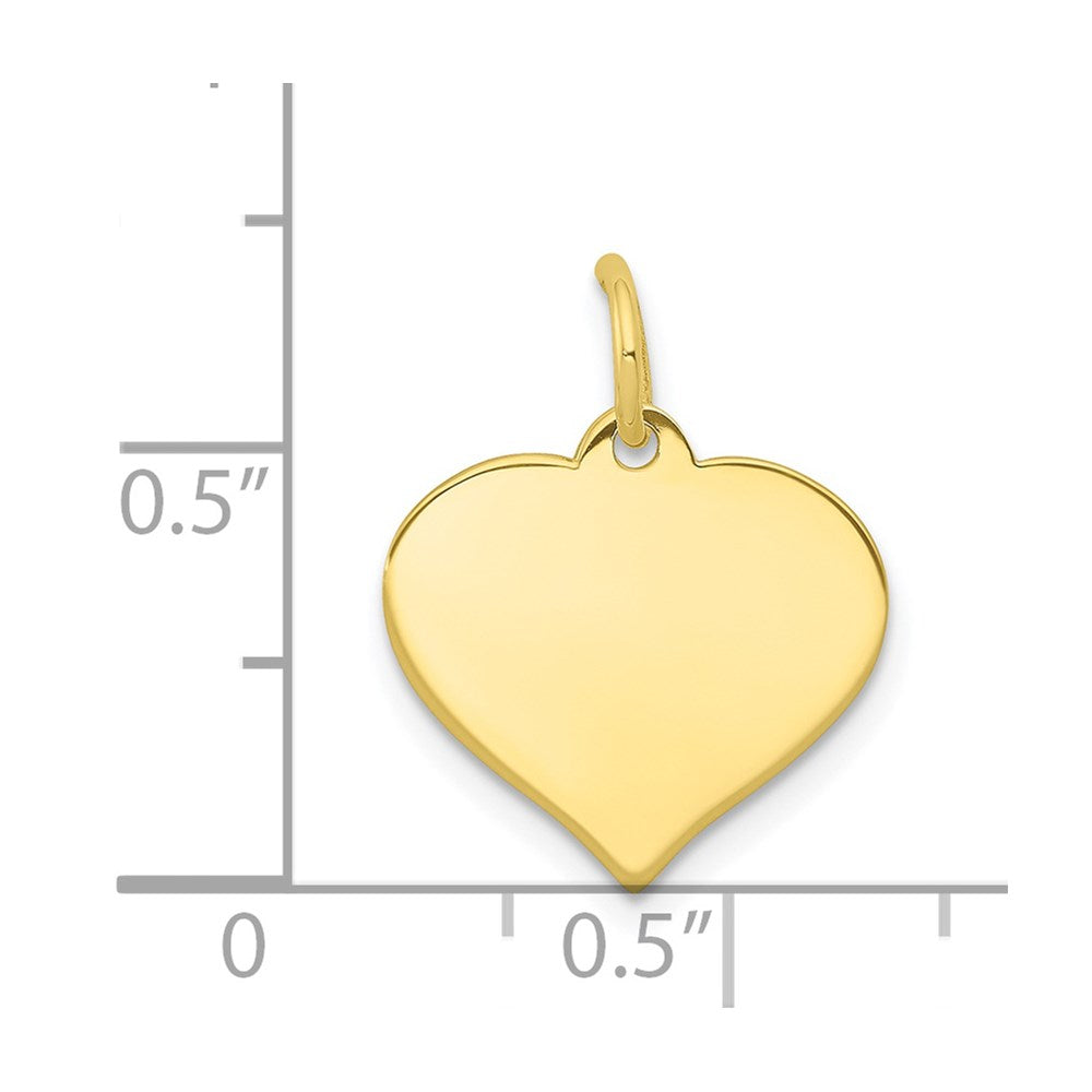 .018 Gauge Heart Disc Charm in 10k Yellow Gold