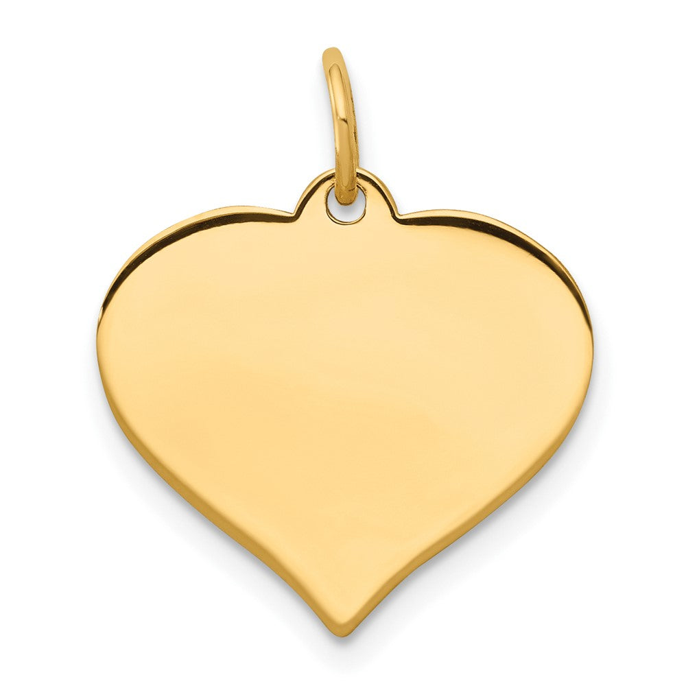 .018 Gauge Heart Disc Charm in 10k Yellow Gold