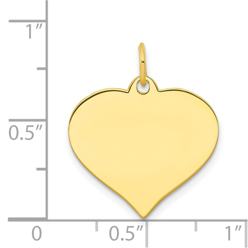 .018 Gauge Heart Disc Charm in 10k Yellow Gold