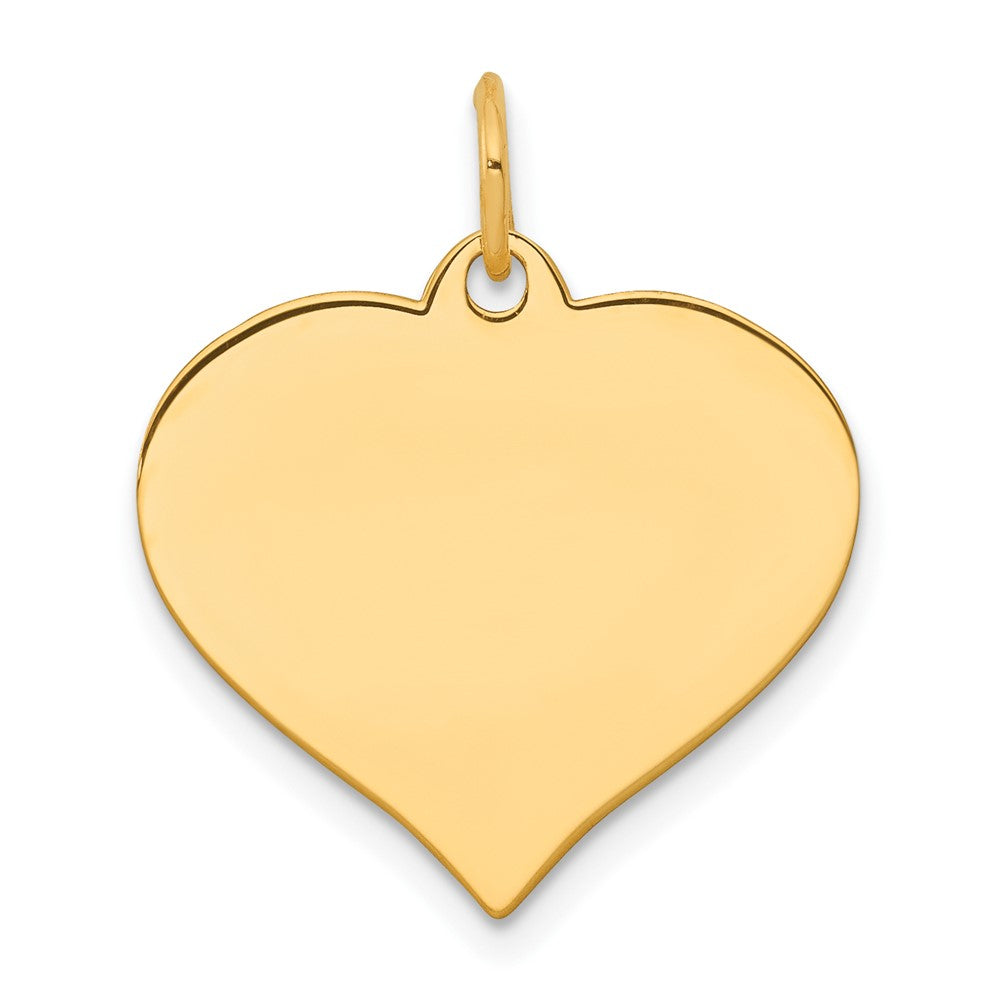 .018 Gauge Heart Disc Charm in 10k Yellow Gold