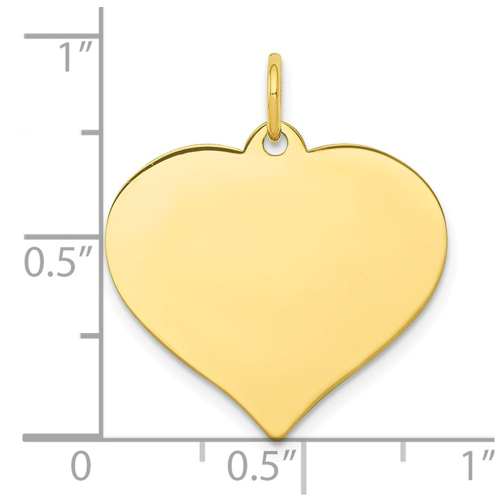 .018 Gauge Heart Disc Charm in 10k Yellow Gold