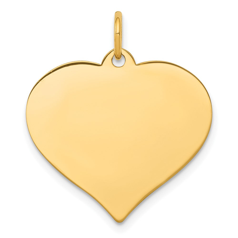 .013 Gauge Heart Disc Charm in 10k Yellow Gold