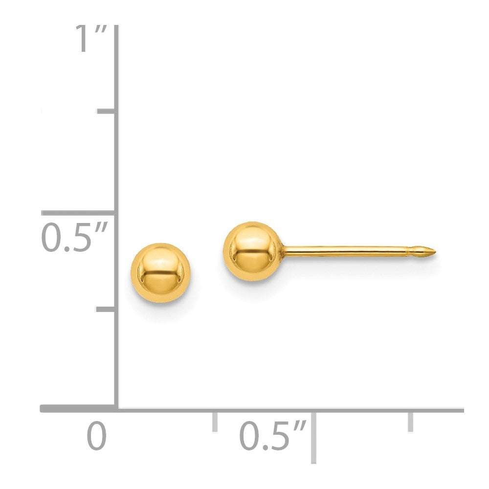 Inverness 24k Plated 4mm Ball Post Earrings in Base Metal