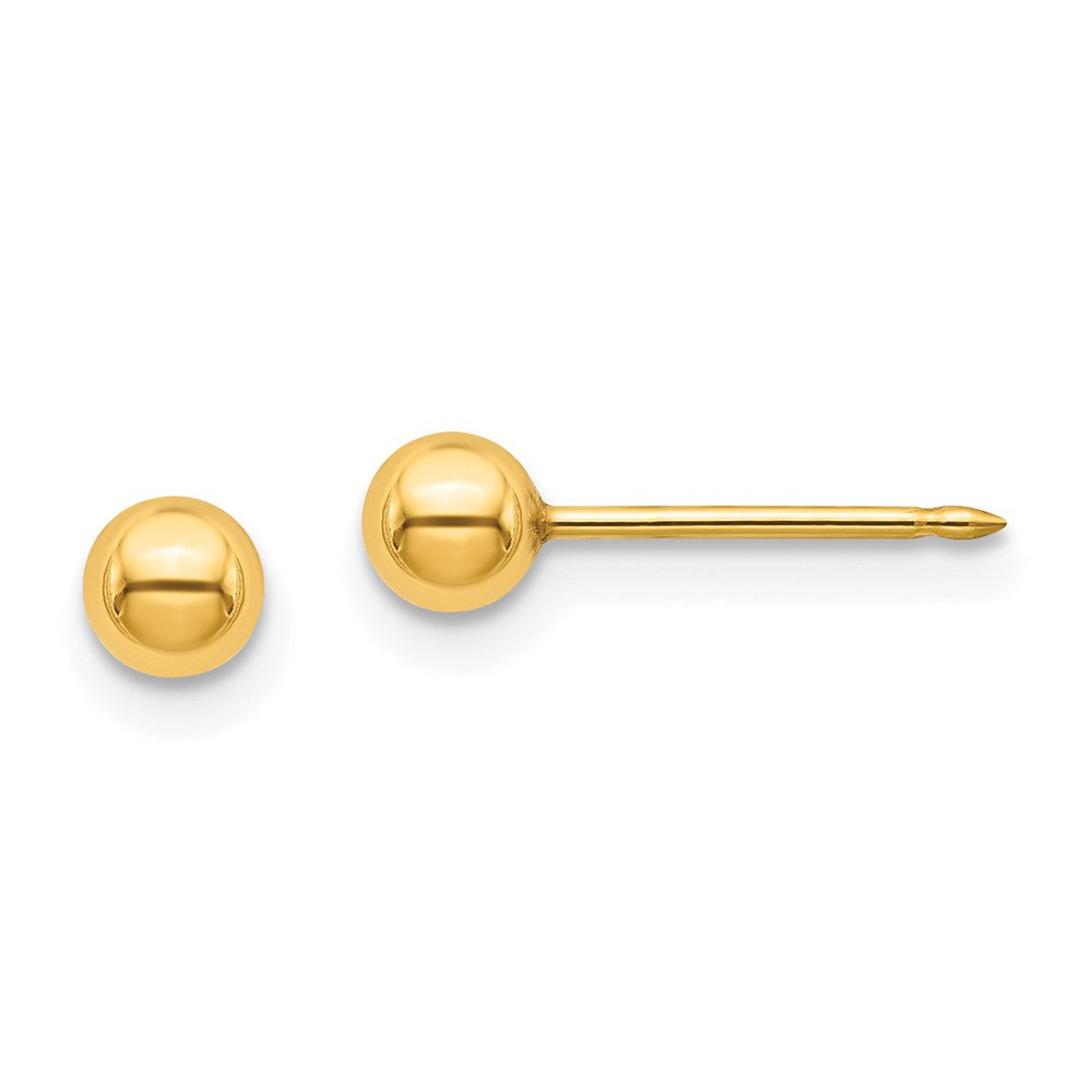 Inverness 24k Plated 4mm Ball Post Earrings in Base Metal