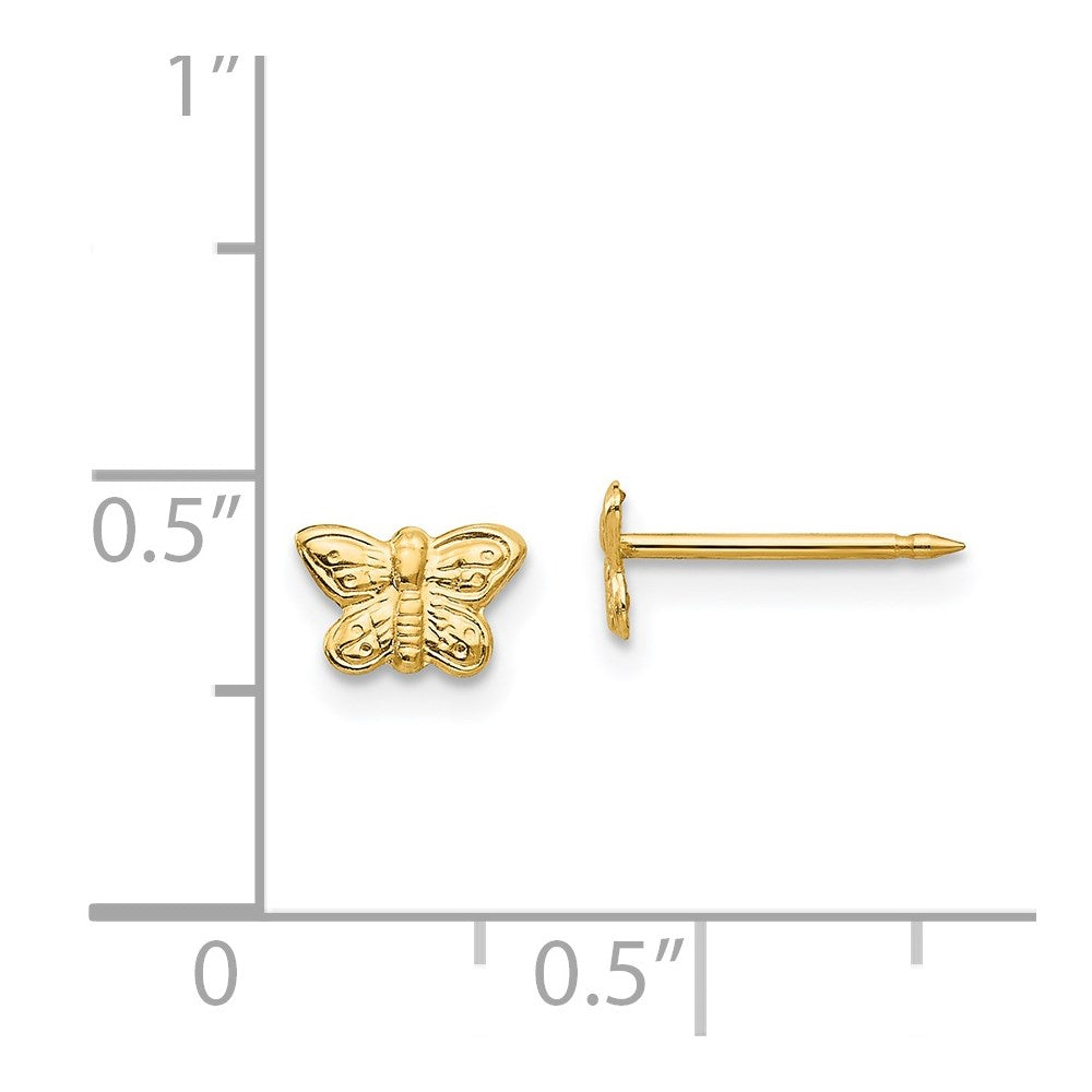 Inverness 14k 7mm Butterfly Earrings in 14k Yellow Gold