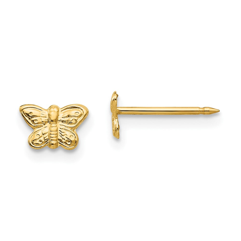 Inverness 14k 7mm Butterfly Earrings in 14k Yellow Gold