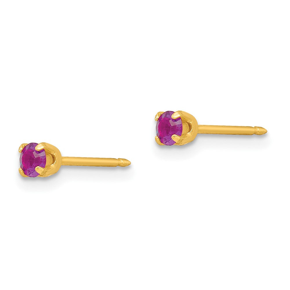 Inverness 24k Plated February Purple Crystal Birthstone Earrings in Base Metal
