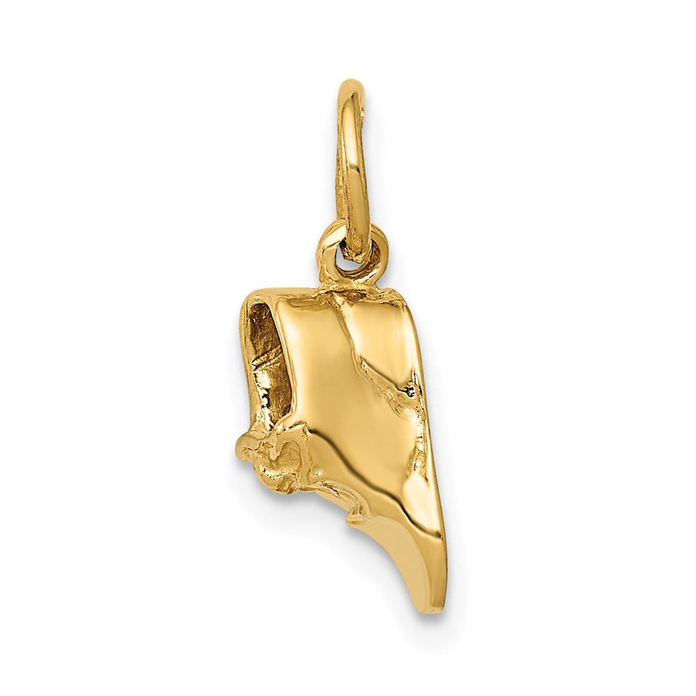 3D Single Baby Shoe Charm in 14k Yellow Gold