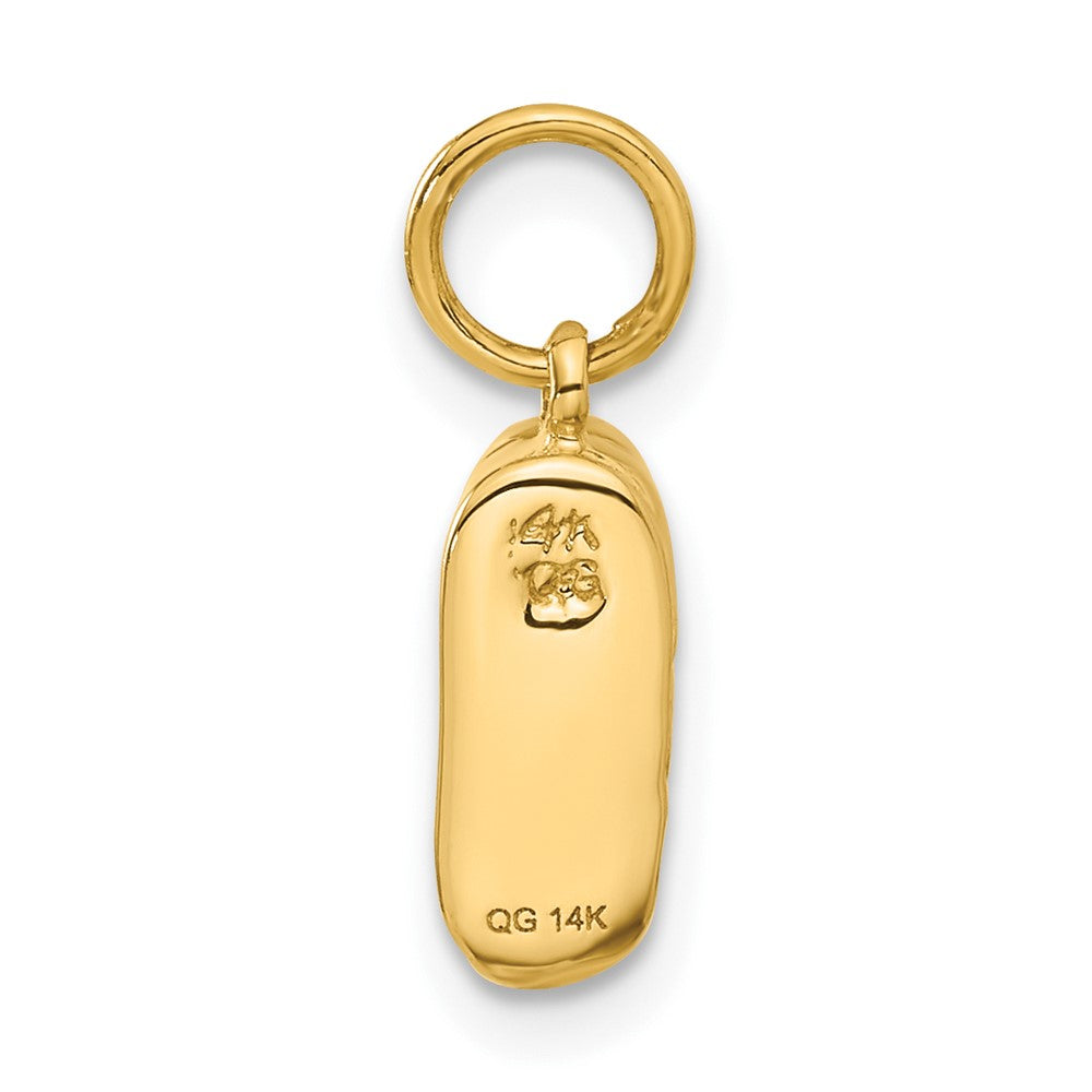 3D Single Baby Shoe Charm in 14k Yellow Gold