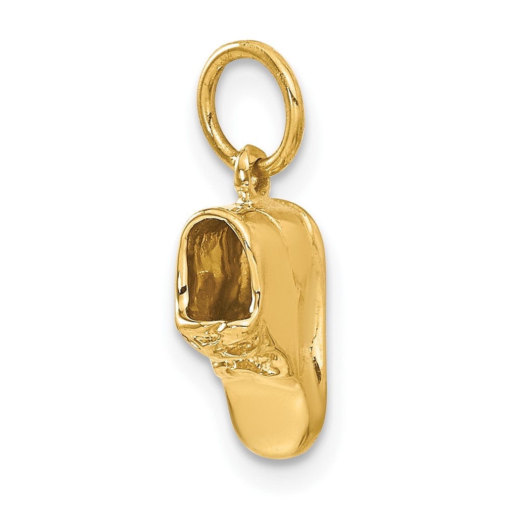 3D Single Baby Shoe Charm in 14k Yellow Gold