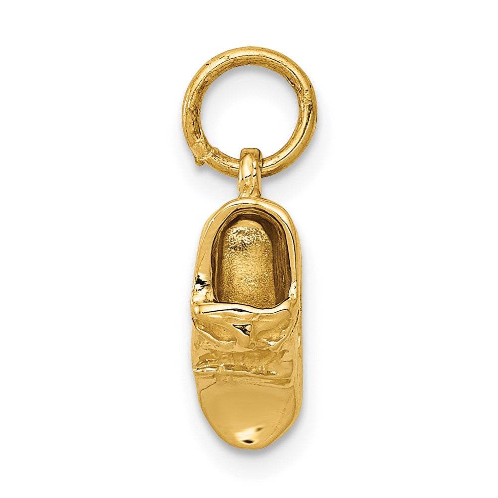 3D Single Baby Shoe Charm in 14k Yellow Gold