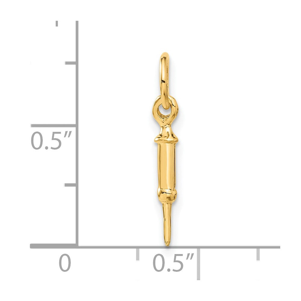 Doctors Syringe Charm in 14k Yellow Gold