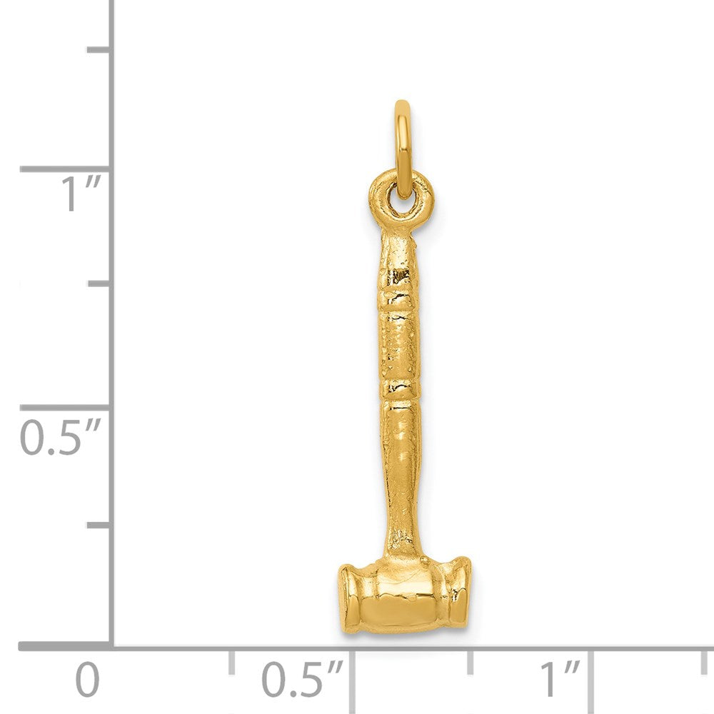 3-D Gavel Charm in 14k Yellow Gold
