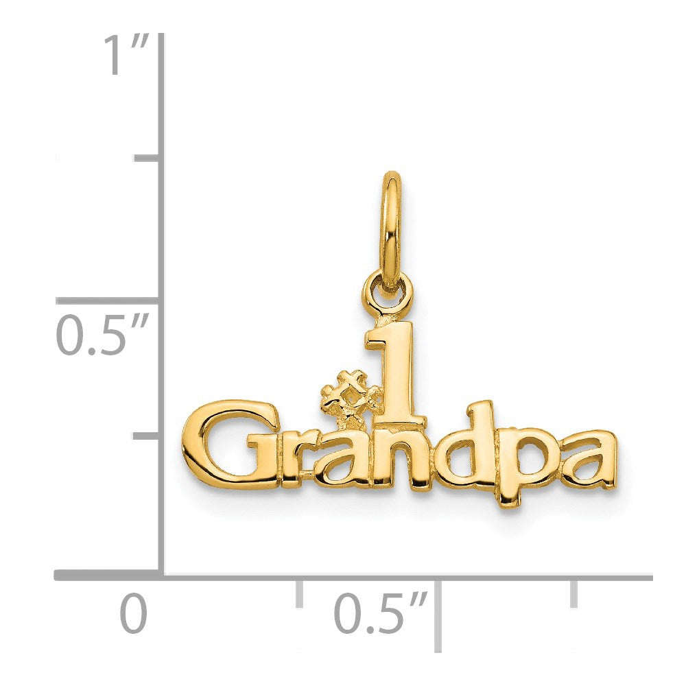 #1 GRANDPA Charm in 14k Yellow Gold