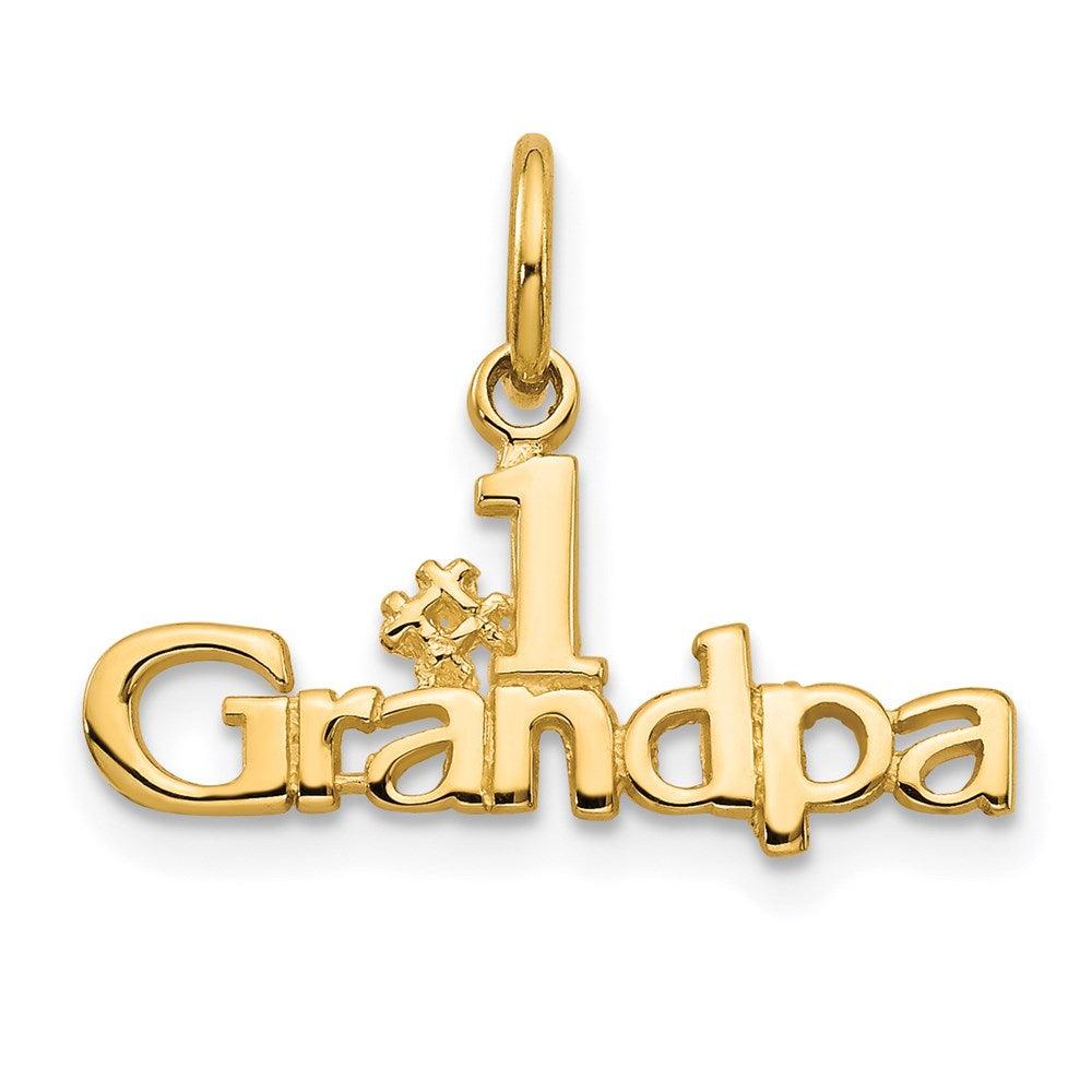 #1 GRANDPA Charm in 14k Yellow Gold