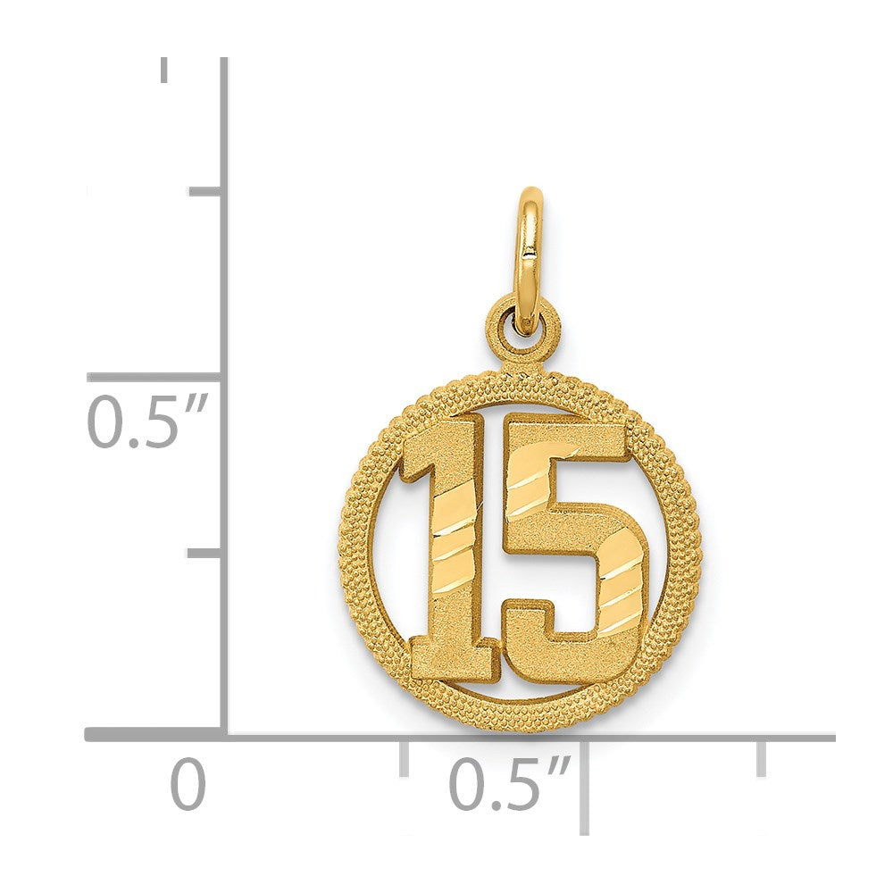 #15 Circle Pendant in 14k Yellow Gold