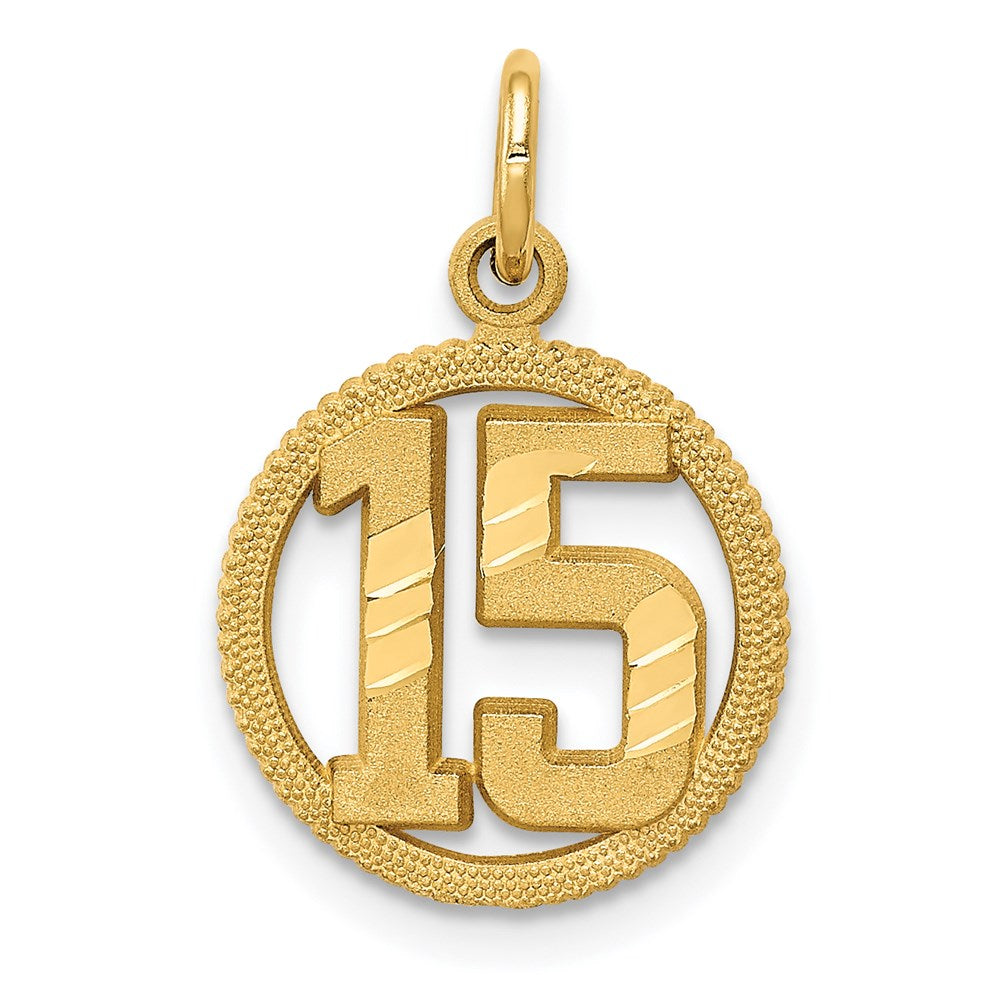 #15 Circle Pendant in 14k Yellow Gold