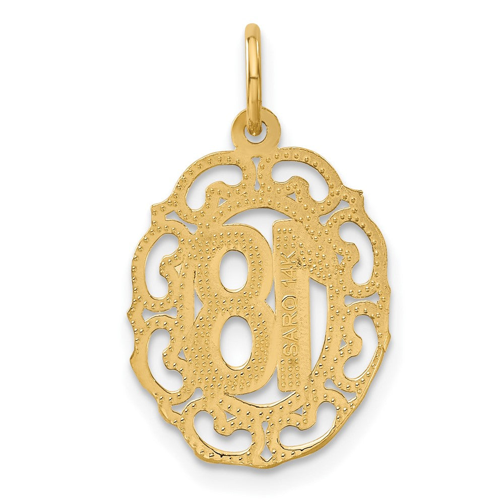 #18 Oval Pendant in 14k Yellow Gold