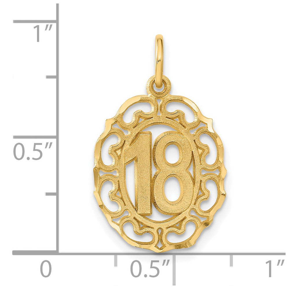 #18 Oval Pendant in 14k Yellow Gold