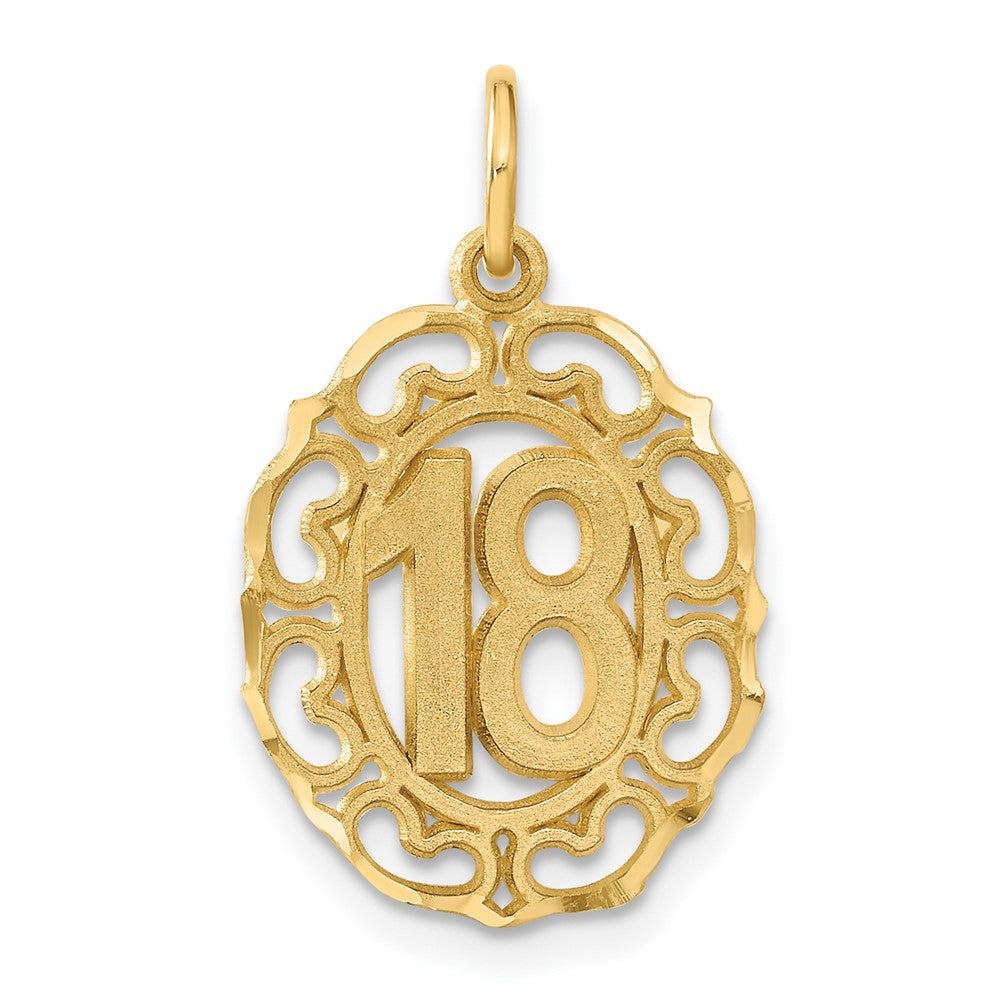 #18 Oval Pendant in 14k Yellow Gold