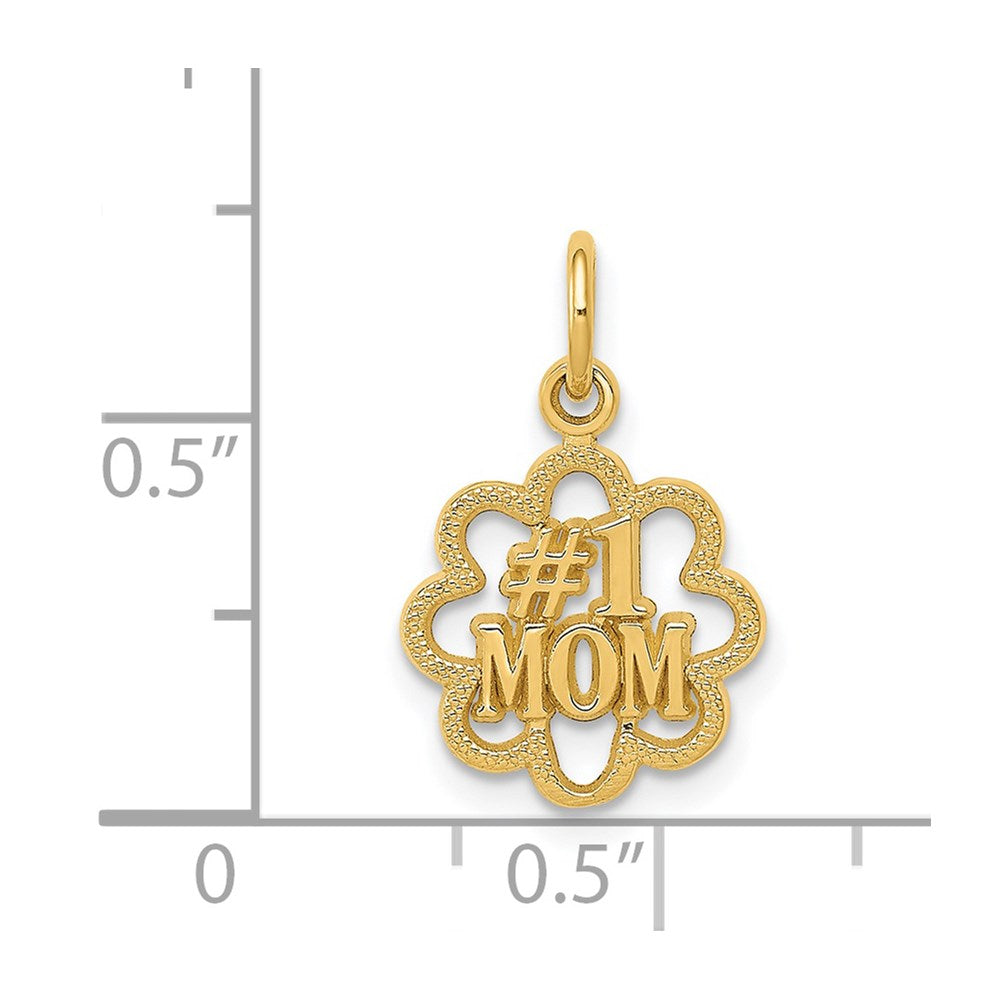 #1 MOM Charm in 14k Yellow Gold