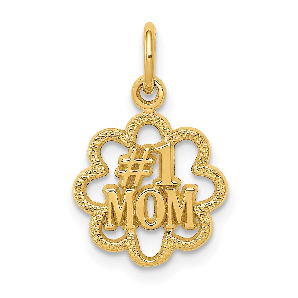 #1 MOM Charm in 14k Yellow Gold