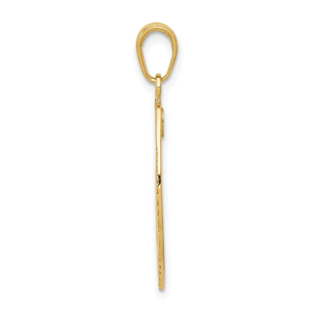 Polished Police Badge Pendant in 14k Yellow Gold