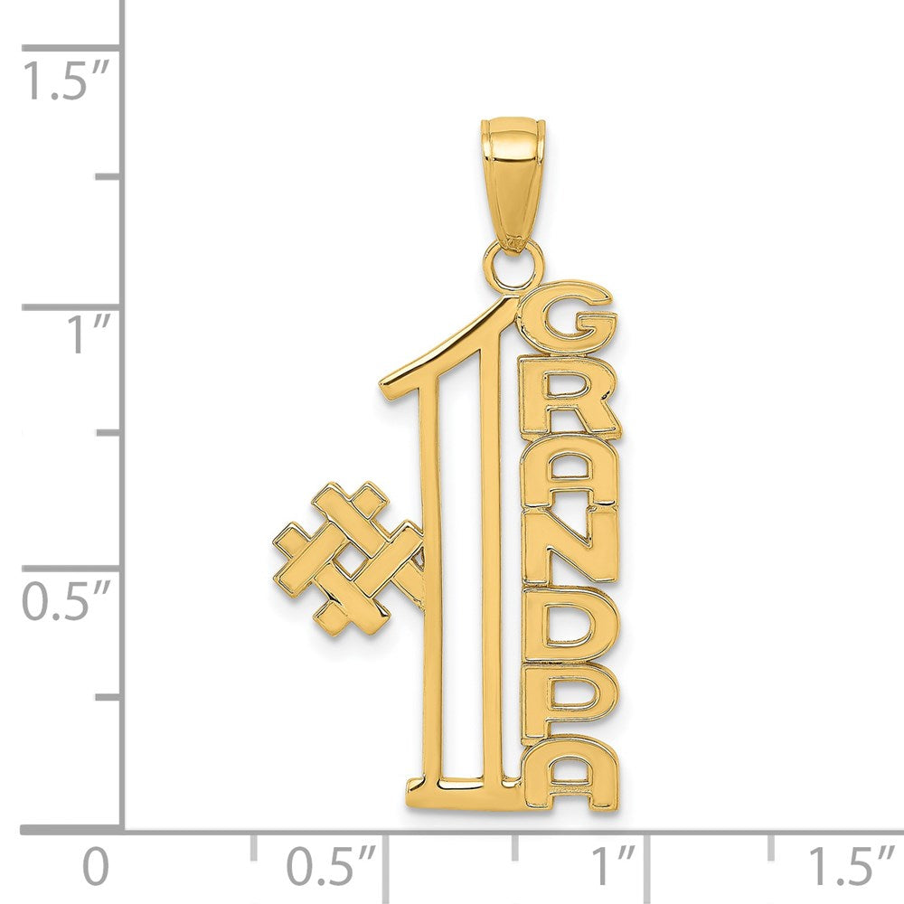 #1 GRANDPA Pendant in 14k Yellow Gold