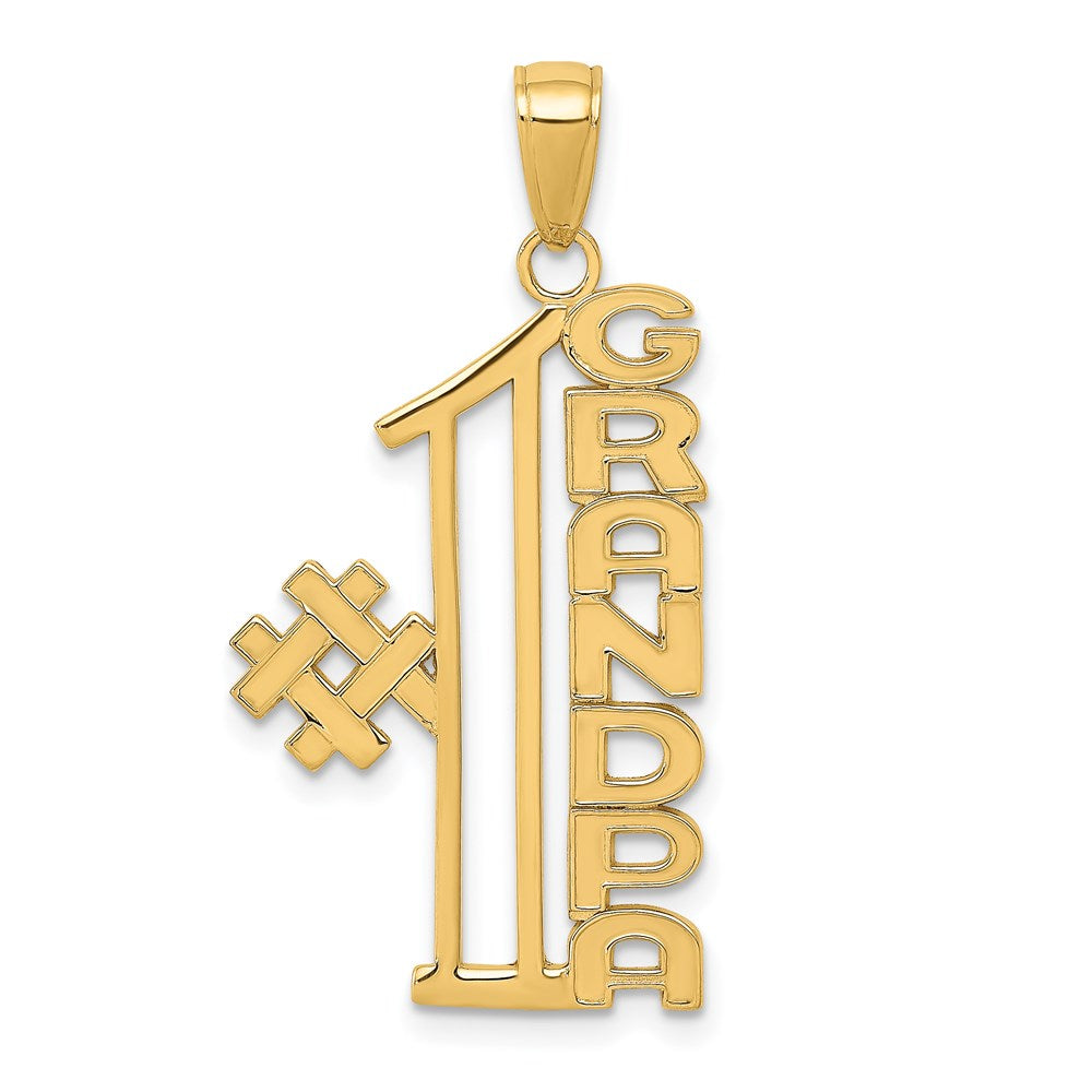 #1 GRANDPA Pendant in 14k Yellow Gold