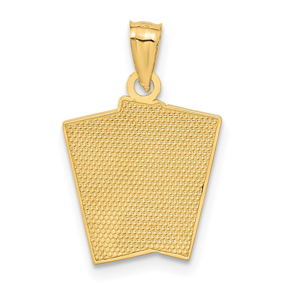 Ace of Hearts & Ace of Spades ALL IN! Cards Pendant in 14k Yellow Gold