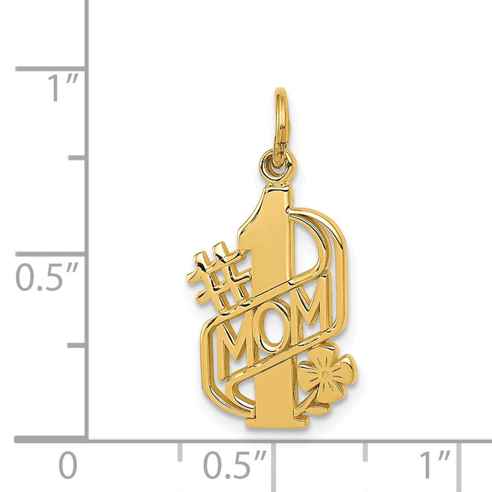 #1 MOM Charm in 14k Yellow Gold