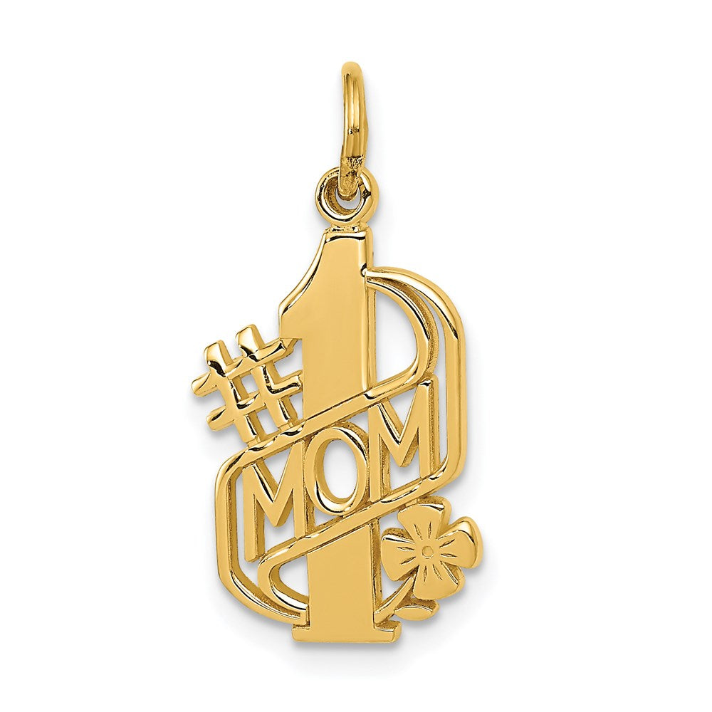 #1 MOM Charm in 14k Yellow Gold