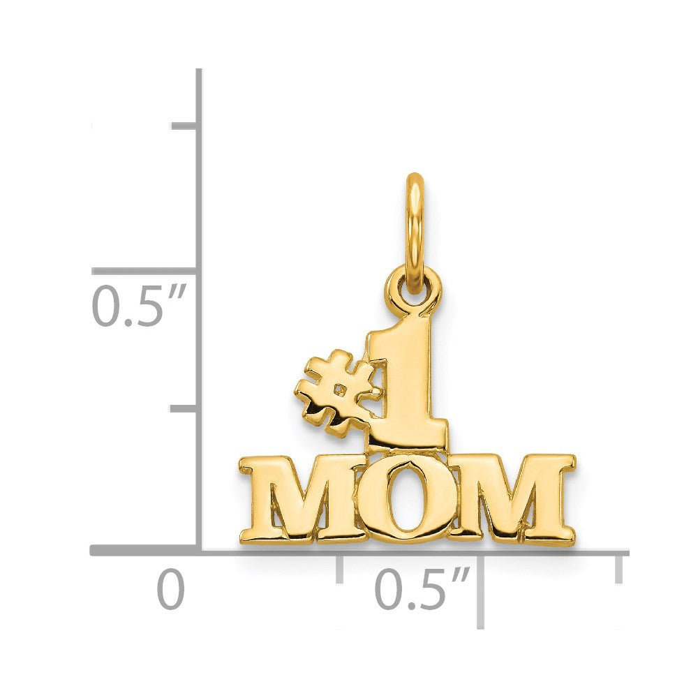 #1 MOM Charm in 14k Yellow Gold