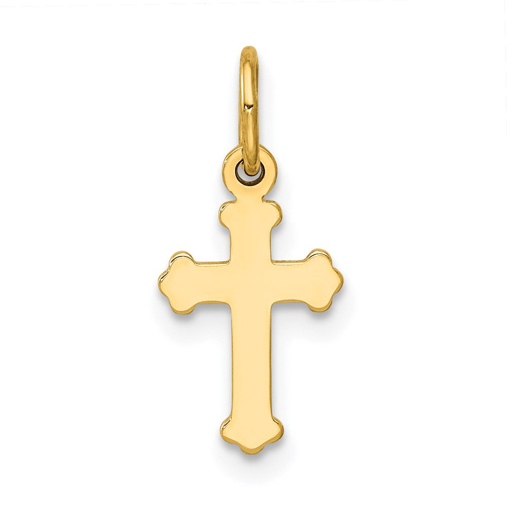 Mini Polished Cross Charm in 14k Yellow Gold